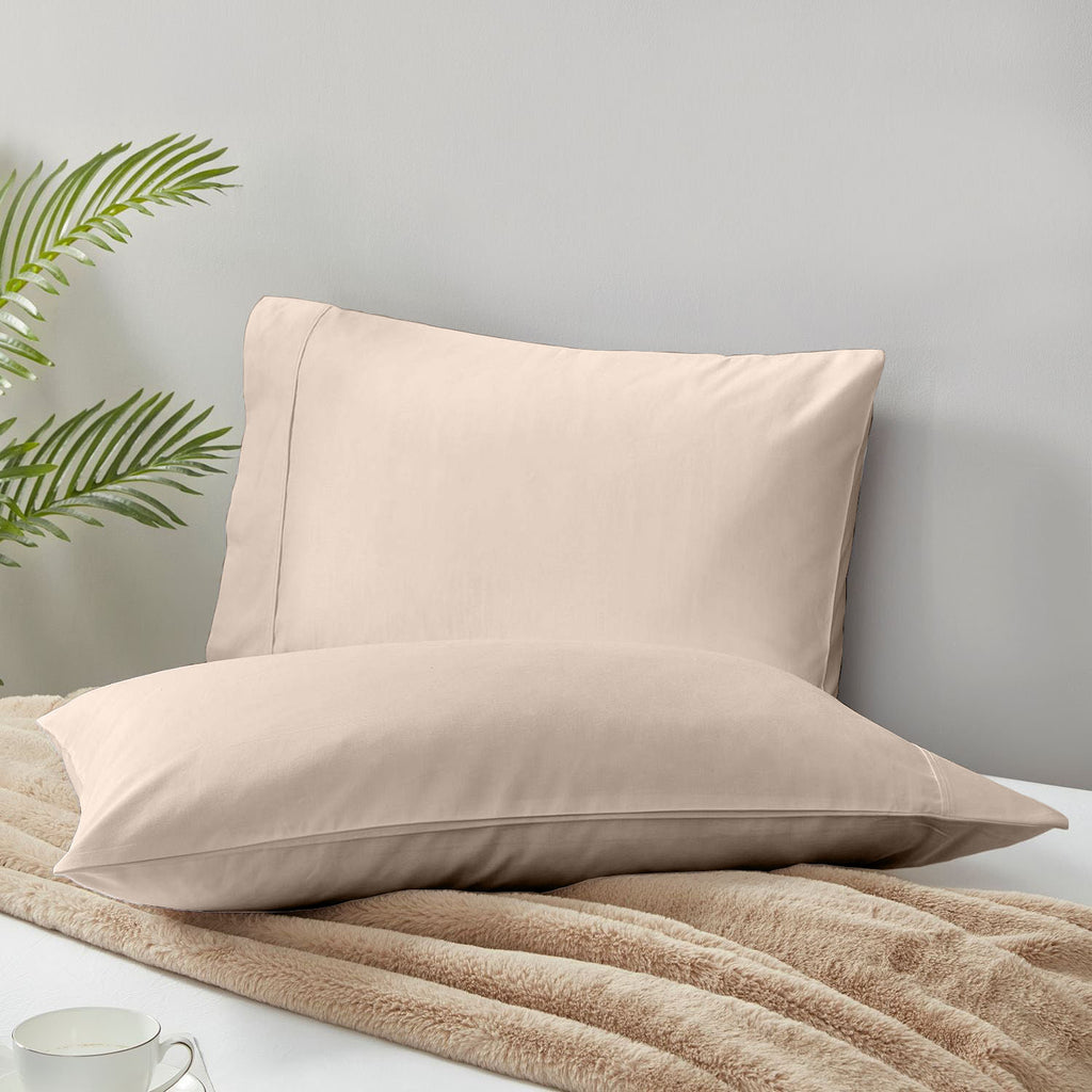 Beige Organic Cotton 500 TC Pillowcase Pair