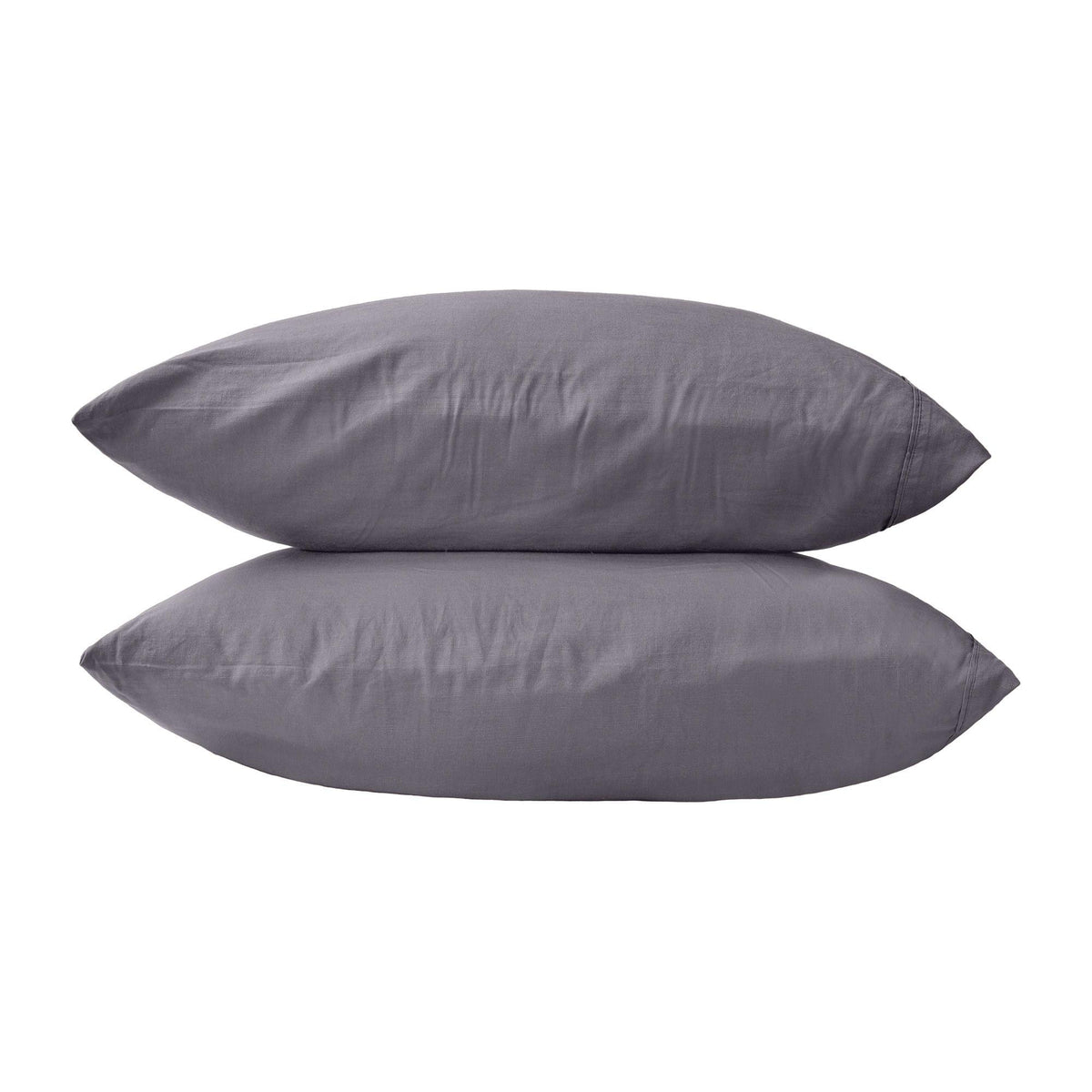Two gray Bamboo Linen Pillowcase Pairs on a white background