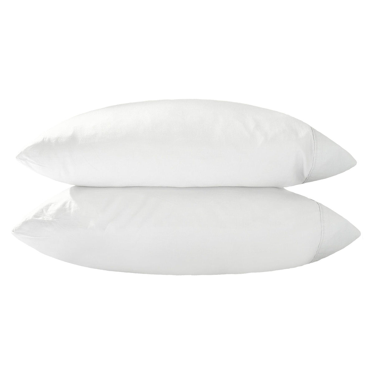 Two white pillows on a white background