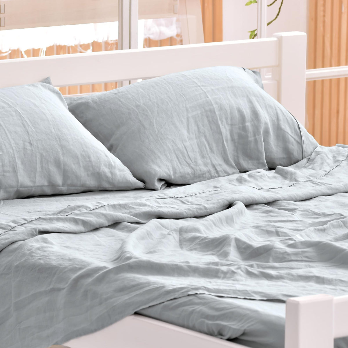 Linen Duvet Cover Set-Grey