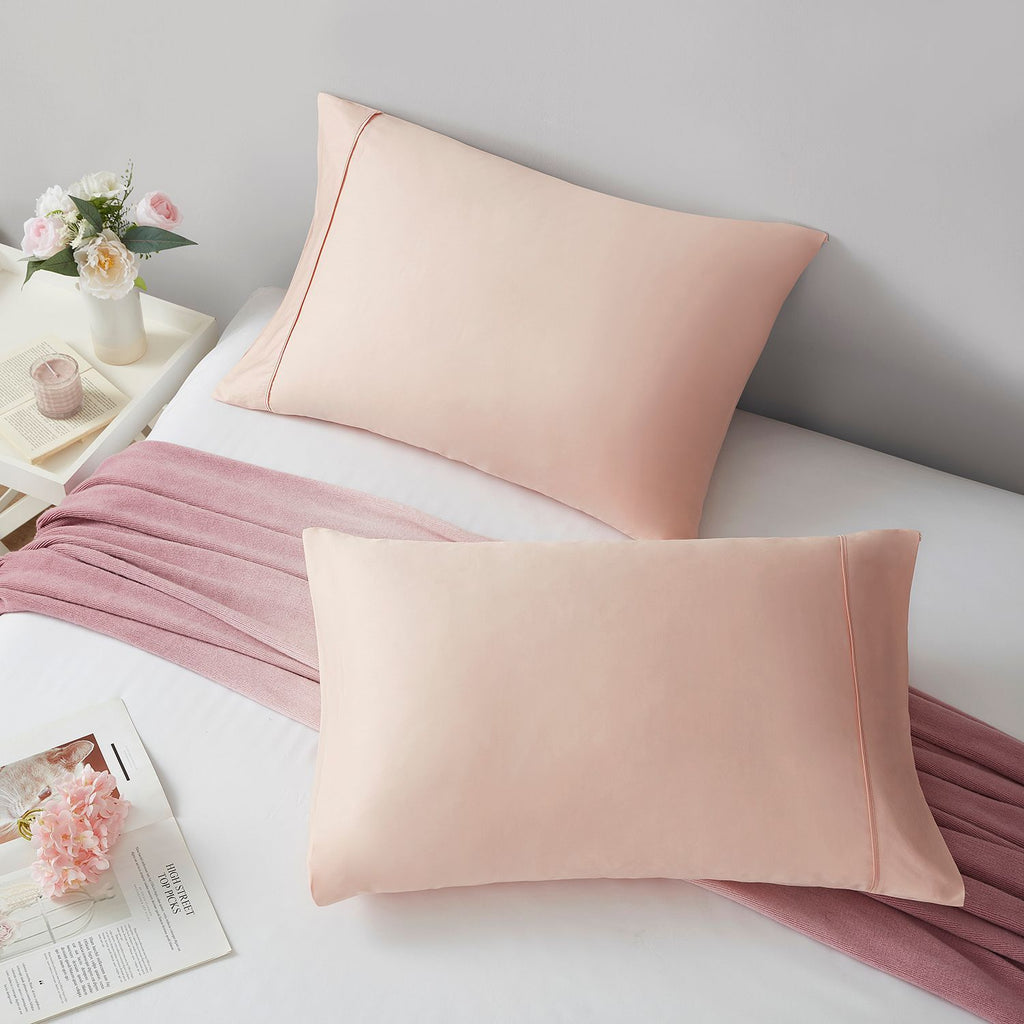 Pink Organic Cotton Pillowcase Pair