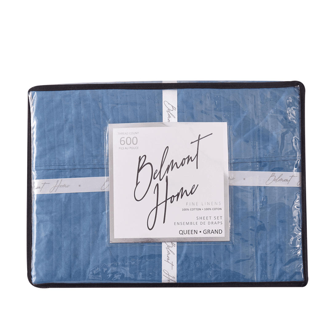 600 Thread Count Jacquard Tuxedo Stripe 100% Cotton Sheet Set (Copy).