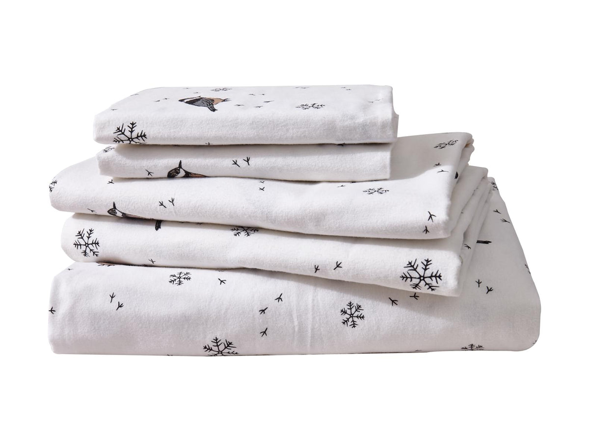 Flannel Printed Chickadees Sheet Set - NLS.