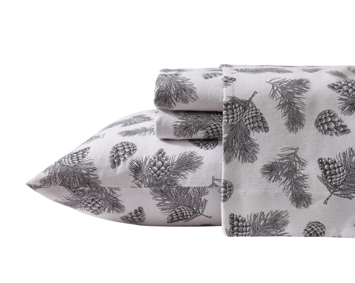 Flannel Printed Pine Cones Sheet Set - NLS.