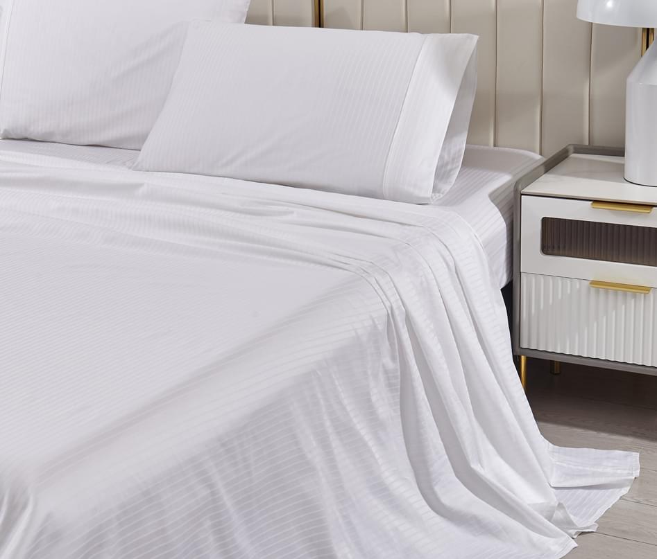 600 Thread Count Jacquard Tuxedo Stripe 100% Cotton Sheet Set (Copy).