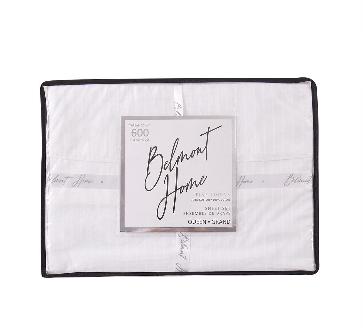 600 Thread Count Jacquard Tuxedo Stripe 100% Cotton Sheet Set (Copy).