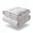 Folded white Down Alternative Gel Microfiber Duvet on a white background