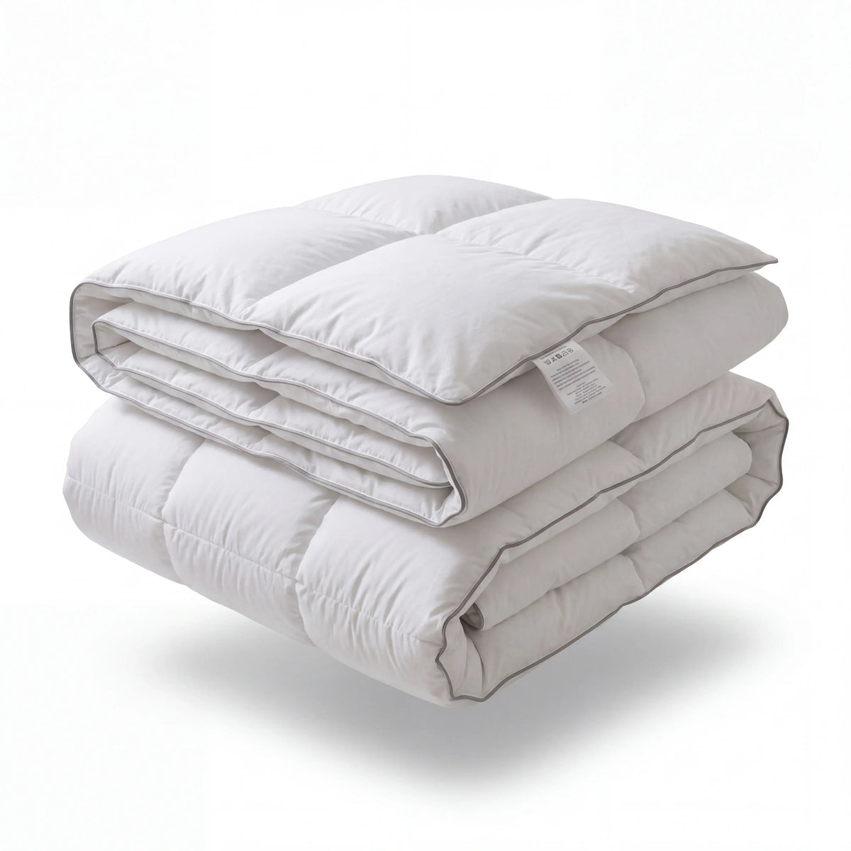 Folded white Down Alternative Gel Microfiber Duvet on a white background