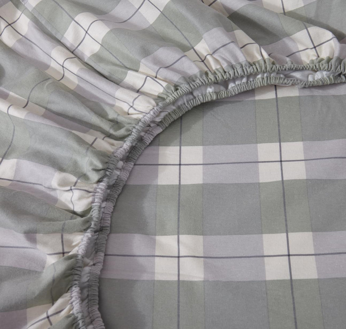 Flannel Printed Sage Plaid Sheet Set - New Season Naturally Yours