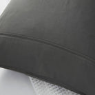 Close-up of a dark gray Classic 500 Thread Count Organic Pillowcase Pair on a white background