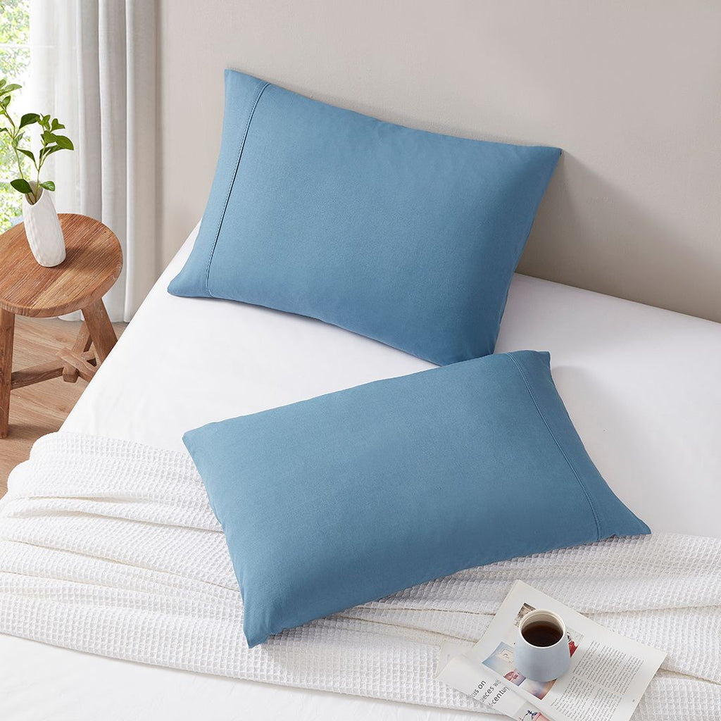 Slate Blue Bamboo & Linen Pillowcase Pairs.