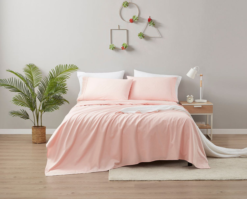600 Thread Count Cotton Gossamer Pink Bed Sheet Set