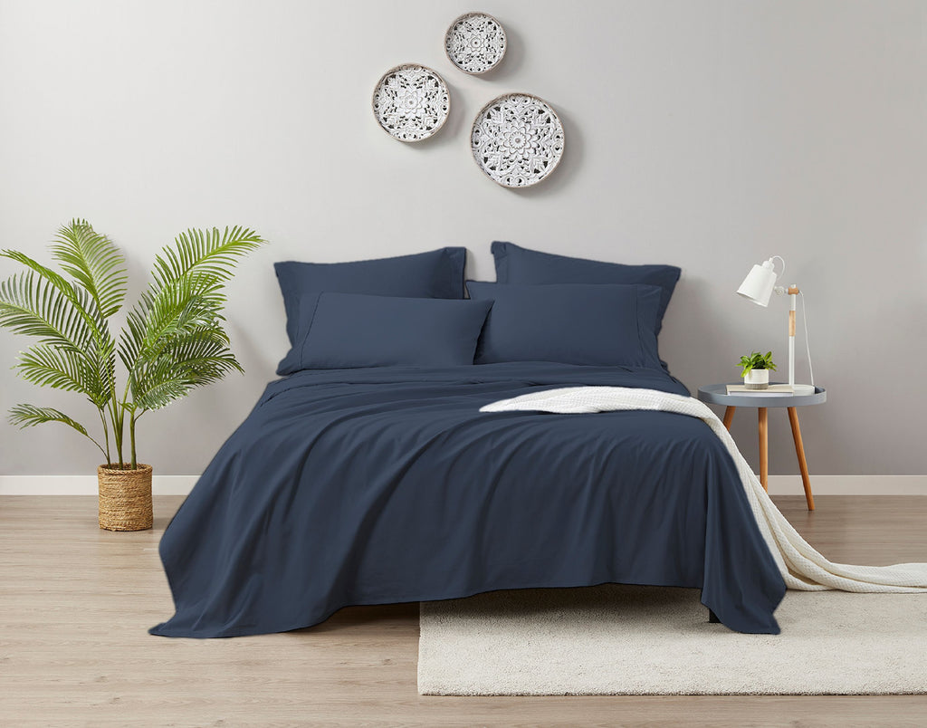 600 Thread Count Cotton Blue Berry Bed Sheet Set