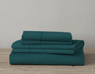600 Thread Count Cotton Spruce Green Bed Sheet Set Folded