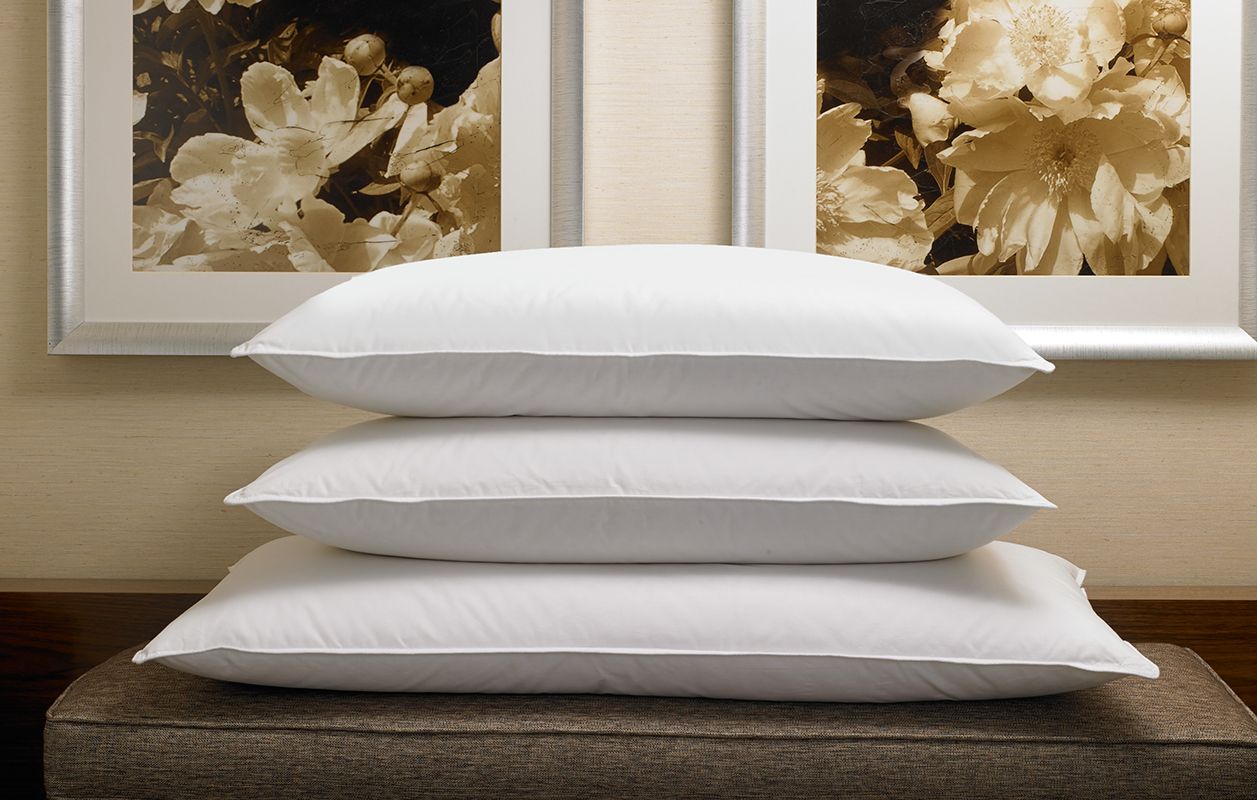New Season Silver White Goose Down Pillow Queen White Gray